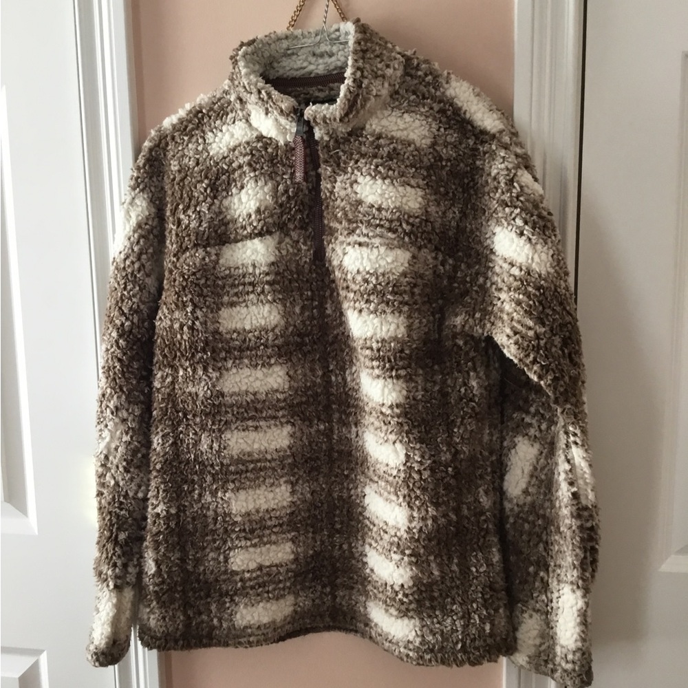 True Grit Brown and Cream Fleece Jacket